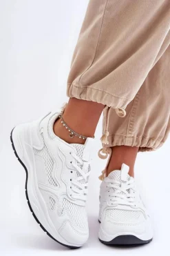 Online Boto Damskie Buty Sportowe Sneakersy Na Platformie Białe Lomare