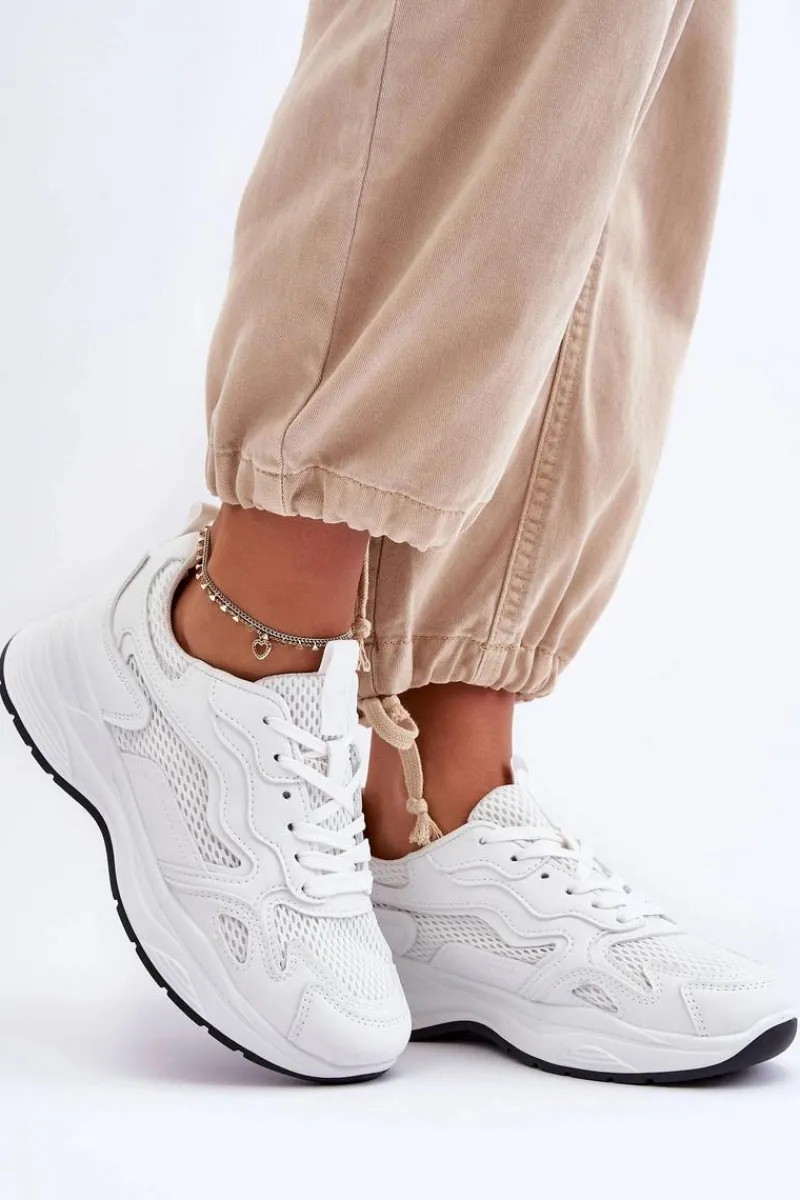 Online Boto Damskie Buty Sportowe Sneakersy Na Platformie Białe Lomare