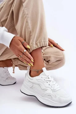 Online Boto Damskie Buty Sportowe Sneakersy Na Platformie Białe Lomare
