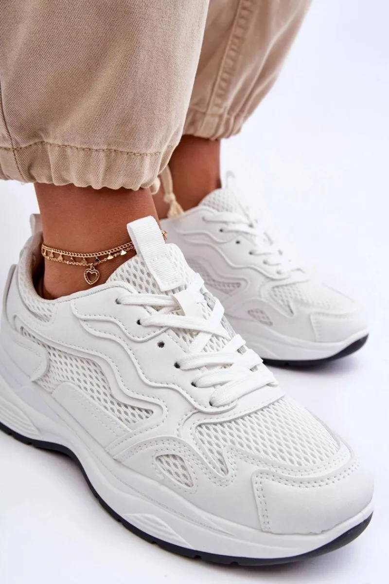 Online Boto Damskie Buty Sportowe Sneakersy Na Platformie Białe Lomare