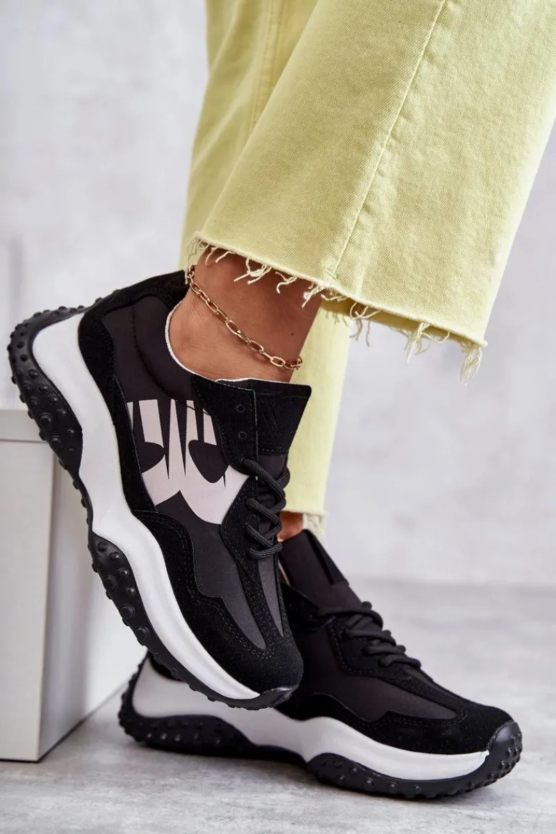 Online Buty damskie Vinceza Damskie Buty Sportowe Wiązane Czarne Tolea