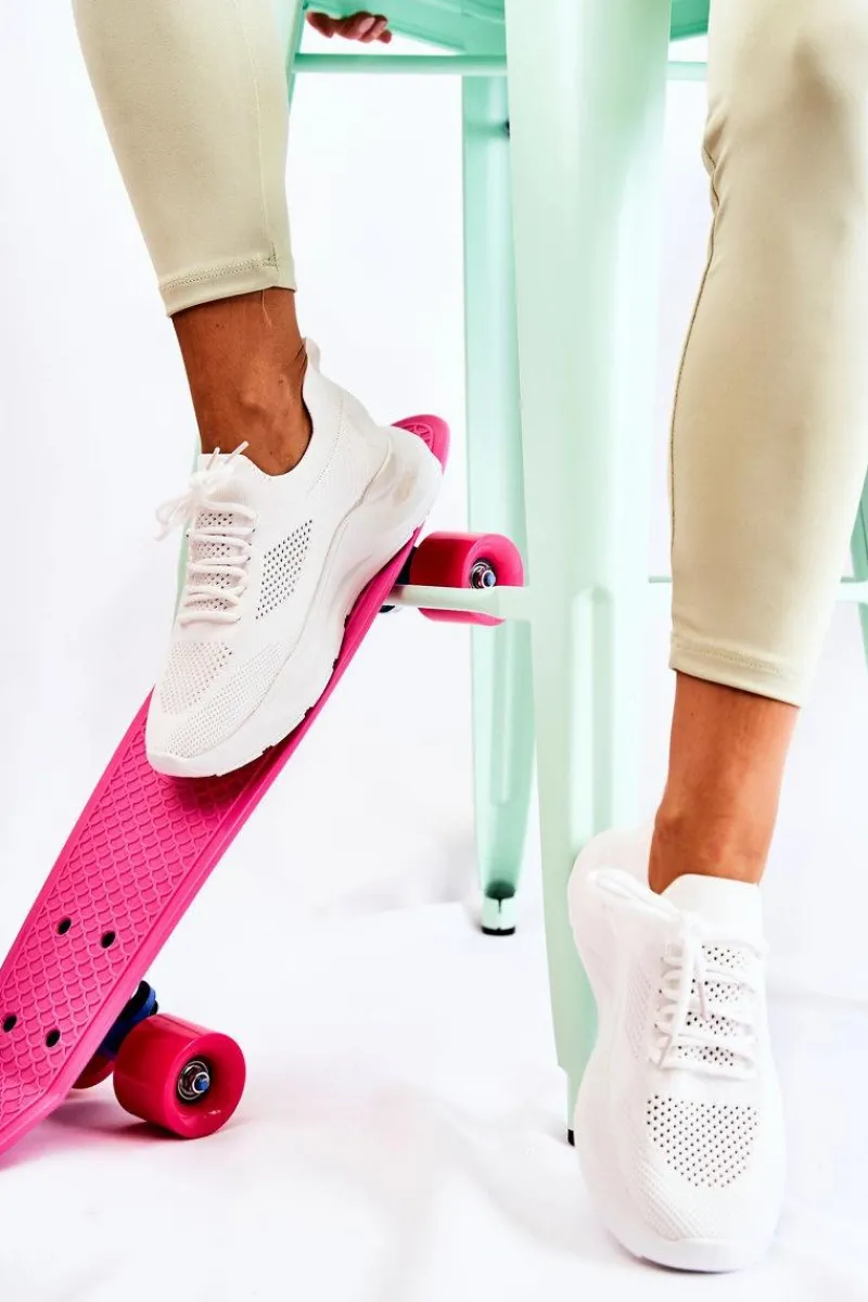 Best Boto Damskie Buty Sportowe Wsuwane Białe Savanna