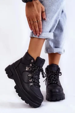 Trekkingowe Damskie|Damskie Trapery>Lee Cooper Damskie Buty Trekkingowe LCJ-22-31-1435 Czarne