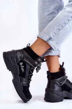 Trekkingowe Damskie|Damskie Trapery></noscript>Lee Cooper Damskie Buty Trekkingowe Trapery LCJ-22-31-1441 Czarne