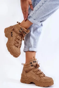 Online Damskie Buty Trekkingowe Trapery LCJ-22-31-1442 Brązowe Damskie Trekkingowe Damskie|Damskie Trapery