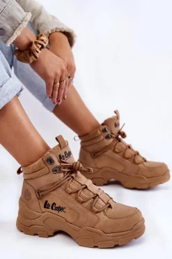 Online Damskie Buty Trekkingowe Trapery LCJ-22-31-1442 Brązowe Damskie Trekkingowe Damskie|Damskie Trapery
