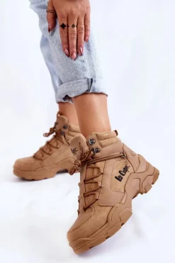 Online Damskie Buty Trekkingowe Trapery LCJ-22-31-1442 Brązowe Damskie Trekkingowe Damskie|Damskie Trapery