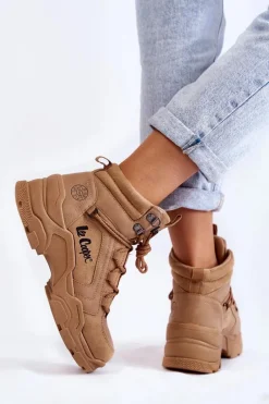 Online Damskie Buty Trekkingowe Trapery LCJ-22-31-1442 Brązowe Damskie Trekkingowe Damskie|Damskie Trapery