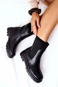 Clearance Damskie Ciepłe Botki Czarne Nikiera Damskie Czarne Botki|Botki Zimowe Damskie