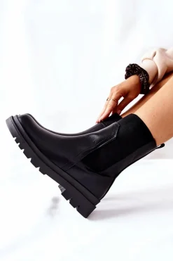 Clearance Damskie Ciepłe Botki Czarne Nikiera Damskie Czarne Botki|Botki Zimowe Damskie