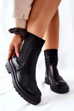 Clearance Damskie Ciepłe Botki Czarne Nikiera Damskie Czarne Botki|Botki Zimowe Damskie