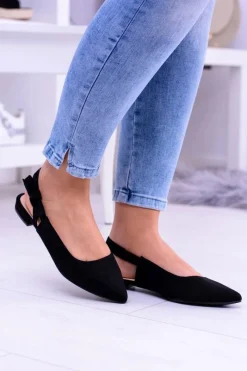 Sale Boto Damskie Czarne Baleriny w Szpic Howla