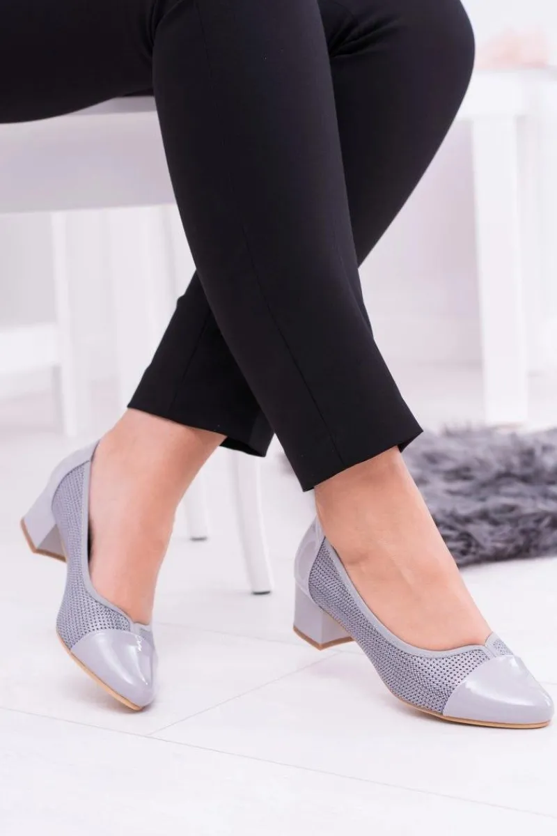 Czółenka Na Słupku>Buty Sergio Leone Damskie Czółenka Sergio Leone Szare Hermida