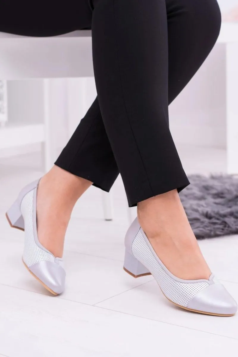 Clearance Damskie Czółenka Sergio Leone Szara Perła Hermida Damskie Czółenka Na Słupku