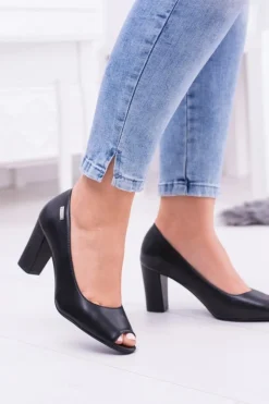 Clearance Buty Sergio Leone Damskie Czółenka Sergio Leone Bez Palcy Czarne Penelope