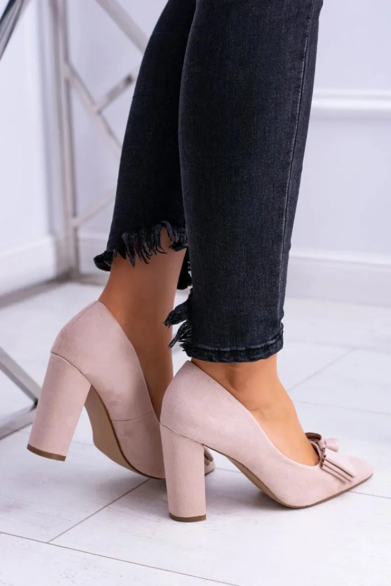 New Boto Damskie Czółenka W Szpic Beżowe Sandy