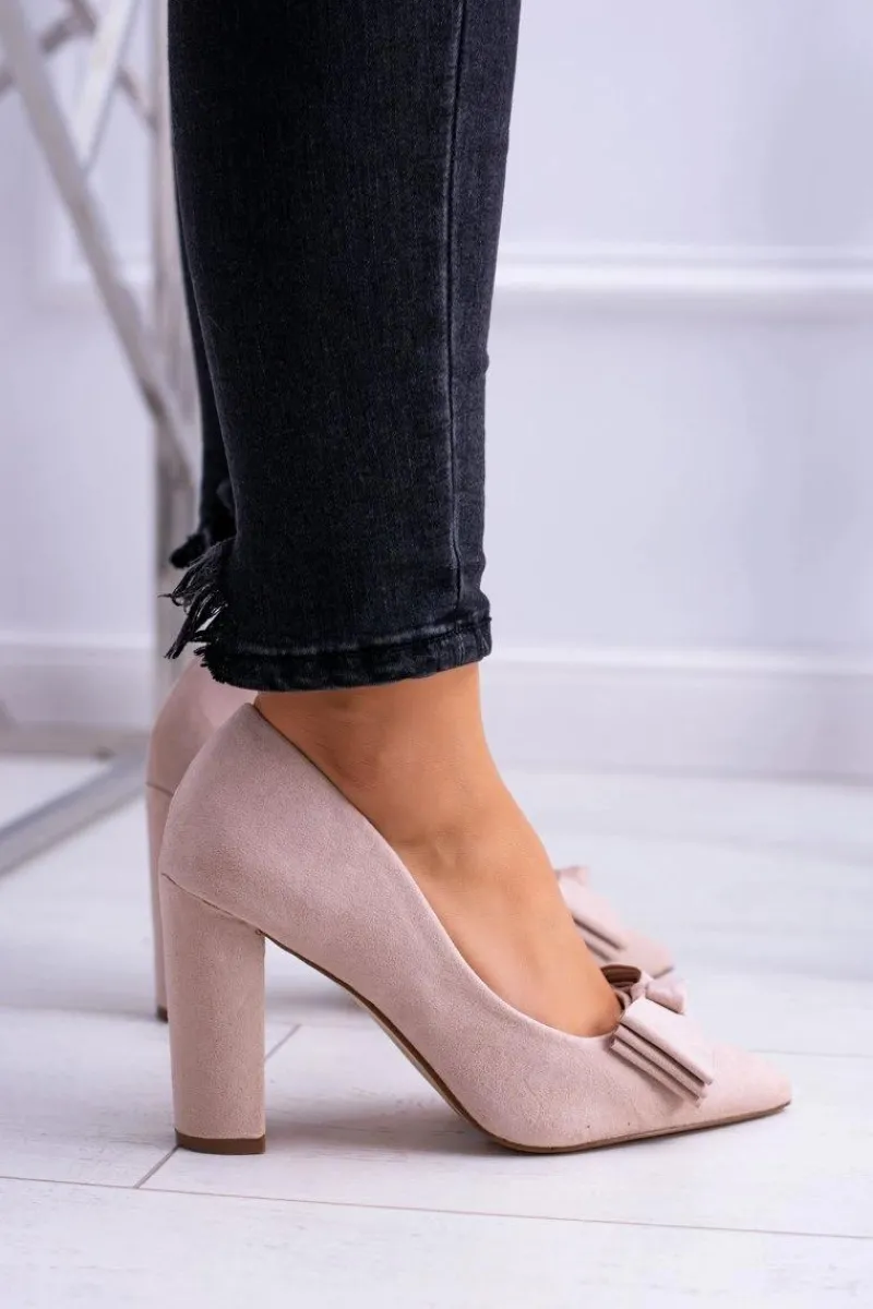 New Boto Damskie Czółenka W Szpic Beżowe Sandy