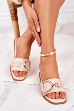 Boto Damskie Eleganckie Klapki Różówe Debbie