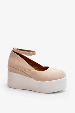 Sandały Na Koturnie>Boto Damskie Espadryle Na Koturnie Jasnobeżowe Malla Beżowy