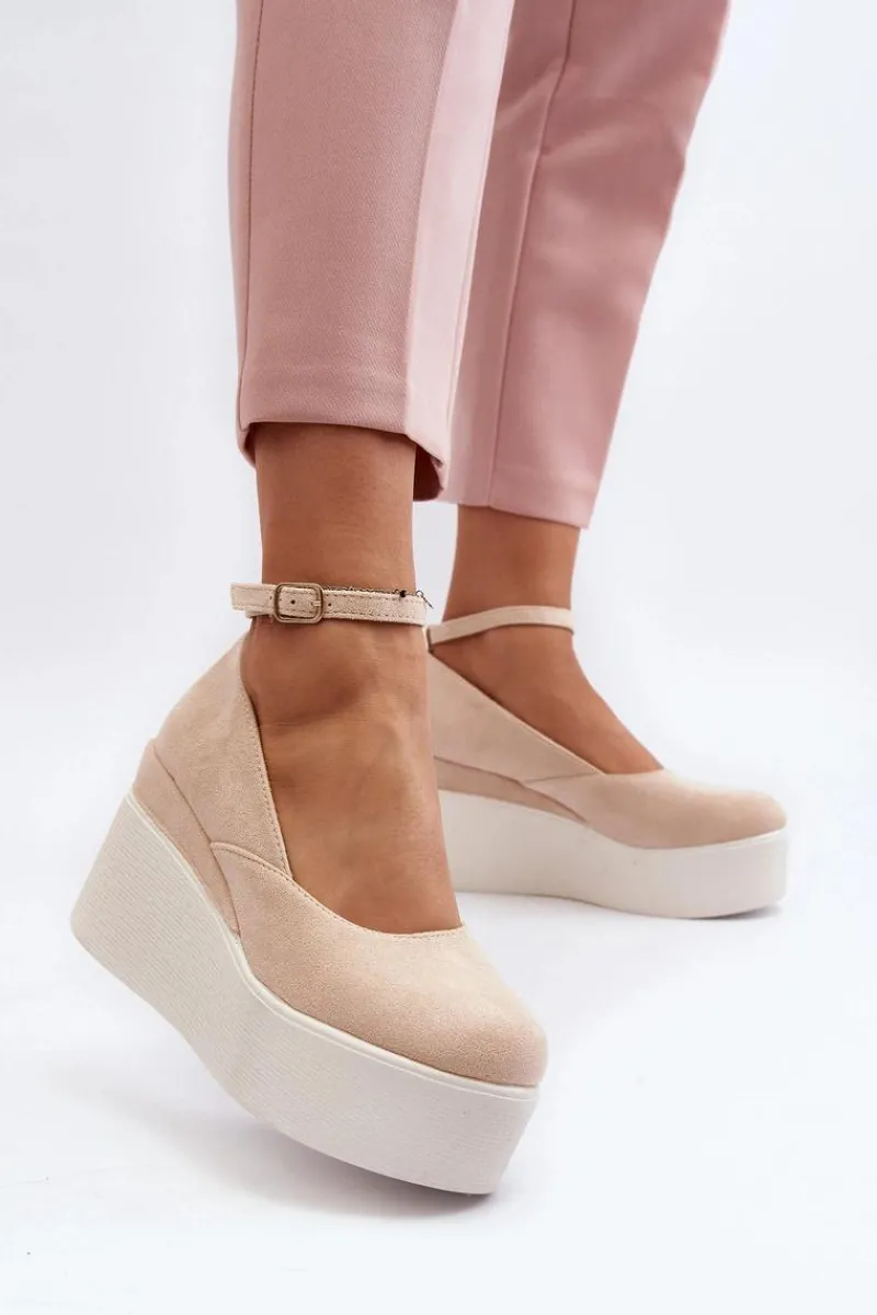 Sandały Na Koturnie>Boto Damskie Espadryle Na Koturnie Jasnobeżowe Malla Beżowy