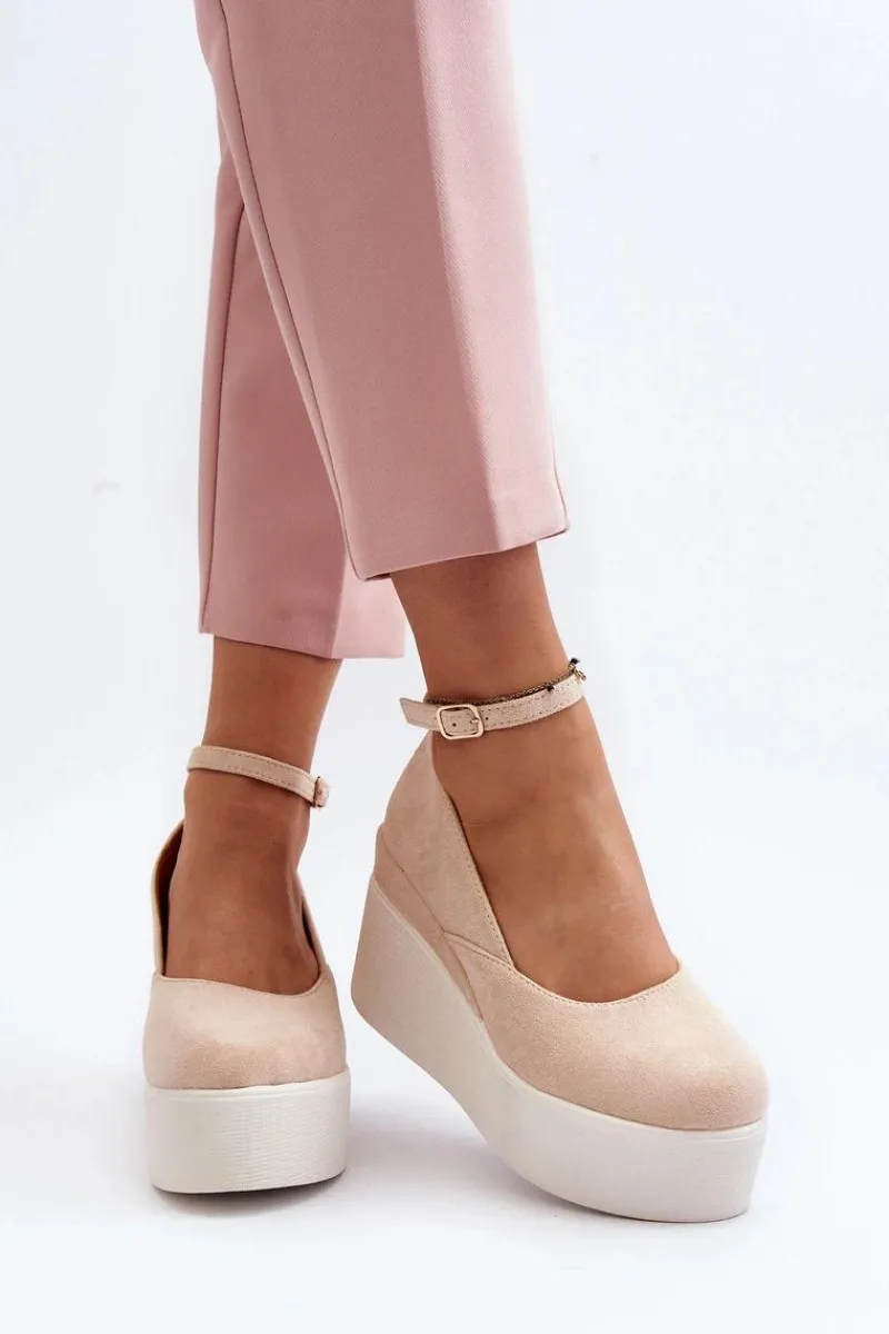 Sandały Na Koturnie>Boto Damskie Espadryle Na Koturnie Jasnobeżowe Malla Beżowy