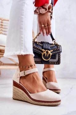 Sandały Na Koturnie|Czarne Espadryle>Boto Damskie Espadryle Na Koturnie Beżowe Tamarill