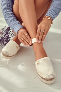 Online Big Star Shoes Damskie Espadryle Na Sprzączkę Big Star JJ274886 Jasnobeżowe