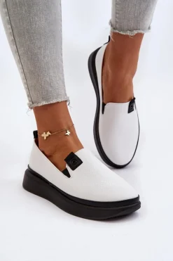 Damskie Espadryle Skórzane Na Platformie Białe Tigera Damskie Espadryle Na Platformie