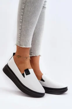 Damskie Espadryle Skórzane Na Platformie Białe Tigera Damskie Espadryle Na Platformie