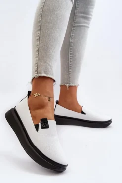 Damskie Espadryle Skórzane Na Platformie Białe Tigera Damskie Espadryle Na Platformie