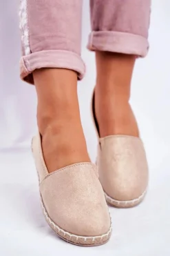 Outlet Evento Damskie Espadryle Wsuwane Beżowe Lapu Lapu
