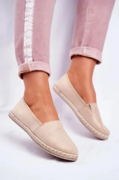 Outlet Evento Damskie Espadryle Wsuwane Beżowe Lapu Lapu