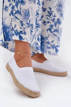 Espadryle Na Platformie>Buty damskie Vinceza Damskie Espadryle Z Plecionką Vinceza 13624 Białe Biały