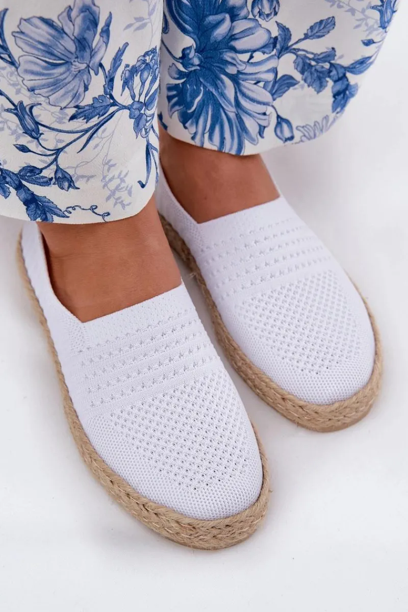 Espadryle Na Platformie>Buty damskie Vinceza Damskie Espadryle Z Plecionką Vinceza 13624 Białe Biały