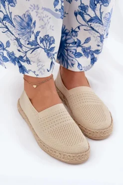 Clearance Damskie Espadryle Z Plecionką Vinceza 13624 Beżowe Damskie Espadryle Na Platformie