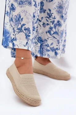 Clearance Damskie Espadryle Z Plecionką Vinceza 13624 Beżowe Damskie Espadryle Na Platformie