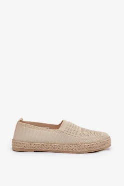 Clearance Damskie Espadryle Z Plecionką Vinceza 13624 Beżowe Damskie Espadryle Na Platformie