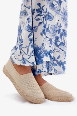 Clearance Damskie Espadryle Z Plecionką Vinceza 13624 Beżowe Damskie Espadryle Na Platformie