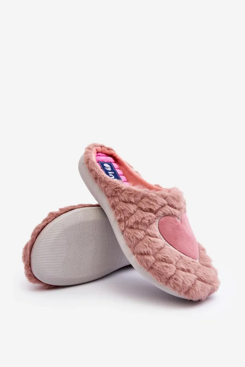 Outlet Damskie Futrzane Obuwie Domowe Kapcie EC000099 Różowe Damskie Kapcie Klasyczne|Klapki Damskie Klasyczne