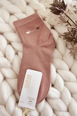 Online Damskie Gładkie Bawełniane Skarpetki Różowe Skarpetki|Skarpetki