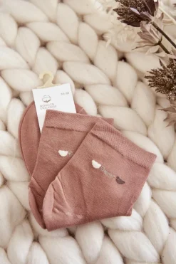 Online Damskie Gładkie Bawełniane Skarpetki Różowe Skarpetki|Skarpetki