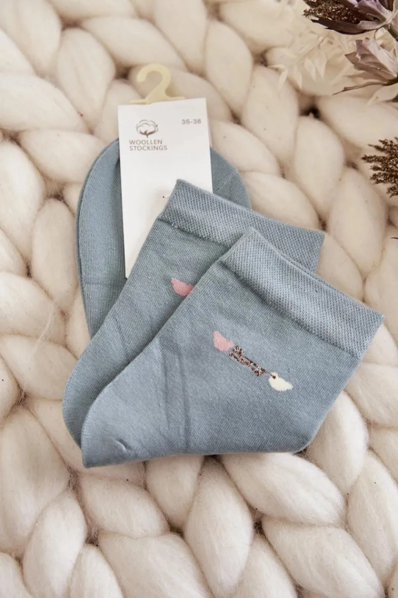 COSAS Damskie Gładkie Bawełniane Skarpetki Zielone