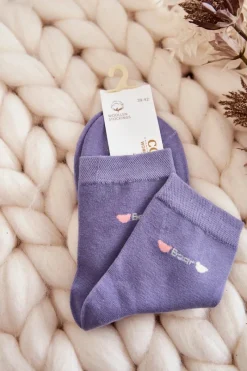 Skarpetki|Skarpetki>COSAS Damskie Gładkie Bawełniane Skarpetki Fioletowe