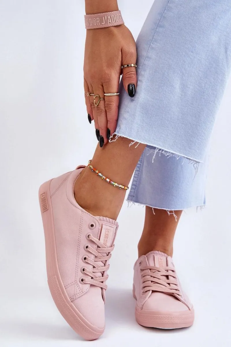 Trampki Damskie Big Star|Trampki Damskie Niskie>Big Star Shoes Damskie Gładkie Niskie Trampki Big Star LL274059 Różowe