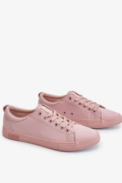 Trampki Damskie Big Star|Trampki Damskie Niskie>Big Star Shoes Damskie Gładkie Niskie Trampki Big Star LL274059 Różowe
