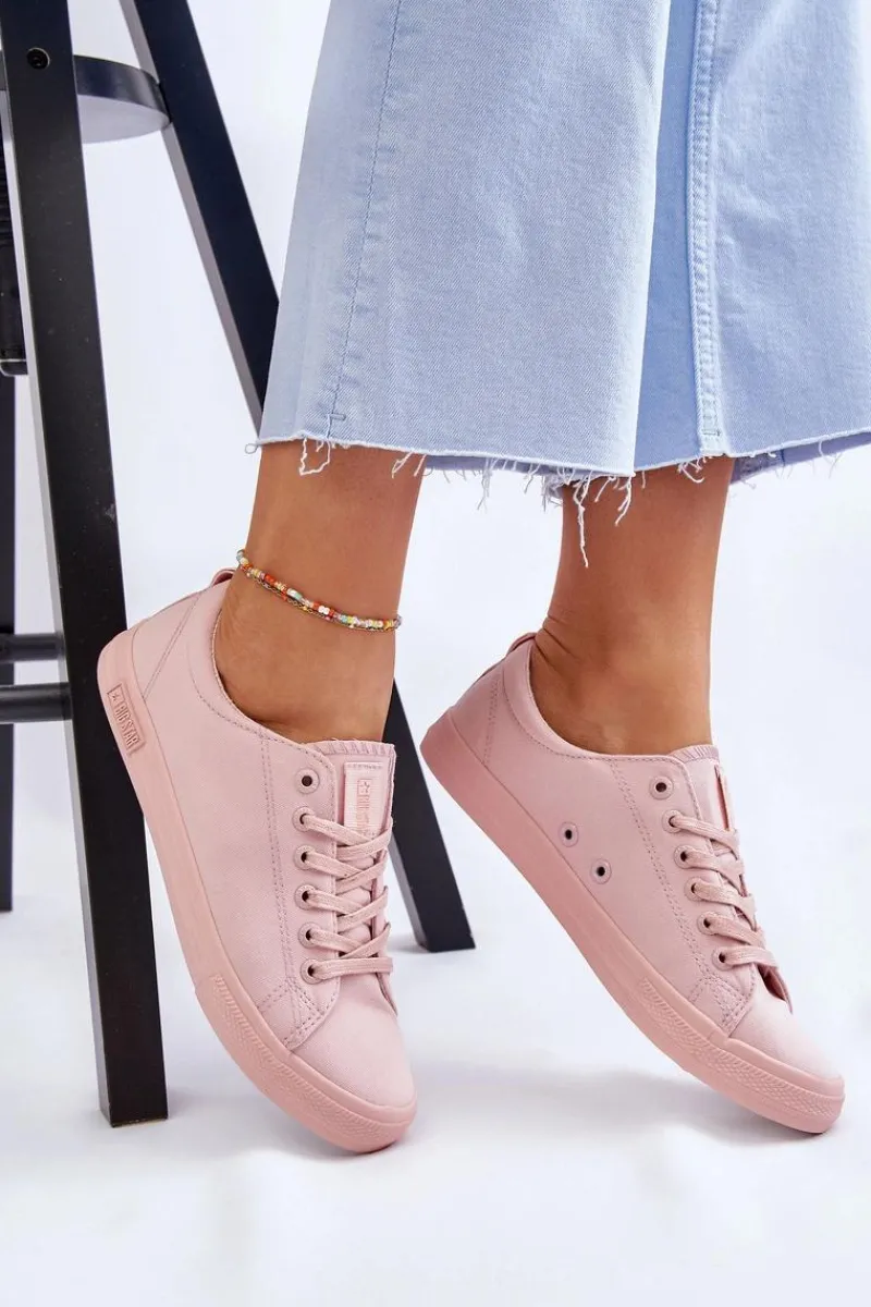 Trampki Damskie Big Star|Trampki Damskie Niskie>Big Star Shoes Damskie Gładkie Niskie Trampki Big Star LL274059 Różowe