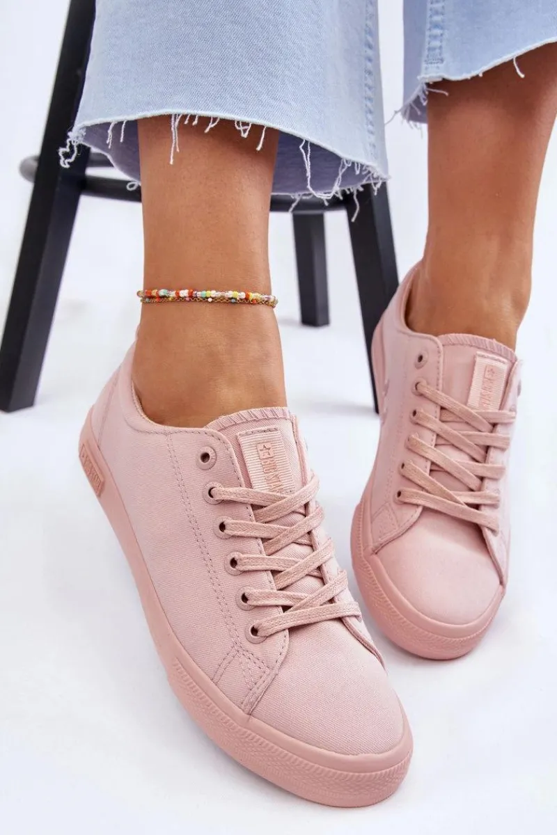 Trampki Damskie Big Star|Trampki Damskie Niskie>Big Star Shoes Damskie Gładkie Niskie Trampki Big Star LL274059 Różowe