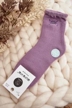 Outlet Aura.via Damskie Grube Skarpety Fioletowe Fioletowy