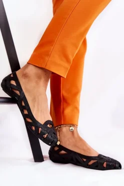 New Damskie Gumowe Baleriny Czarne Indila Damskie Baleriny Klasyczne