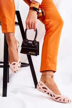 Baleriny Klasyczne></noscript>Boto Damskie Gumowe Baleriny Nude Indila